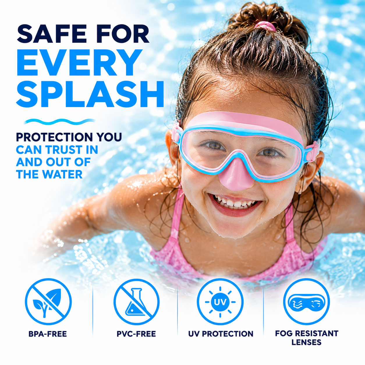 HappySplash™ - Tangle-Free Swim Goggles